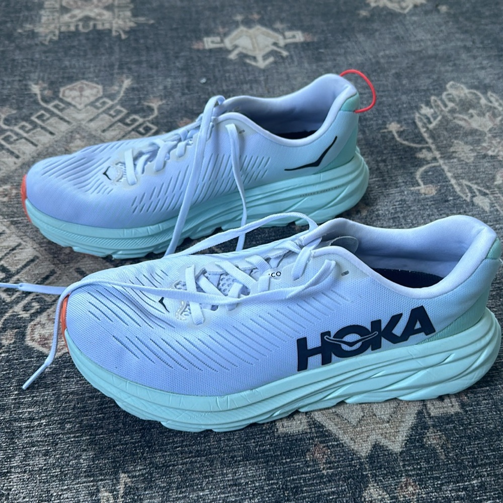 Hoka White and Coral Sneakers - Picture 6 of 10